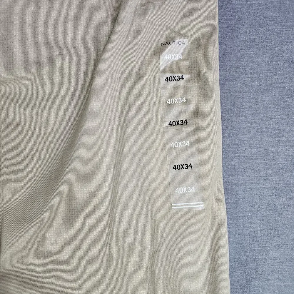 NWT Nautica Flat Front Classic Fit Deck Pants Chino Men's 40W x 34L